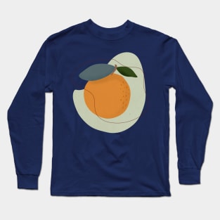 Modern Orange Fruit Illustration Long Sleeve T-Shirt